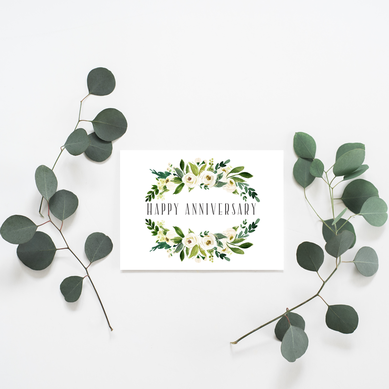 Floral Happy Anniversary - Misiu Papier