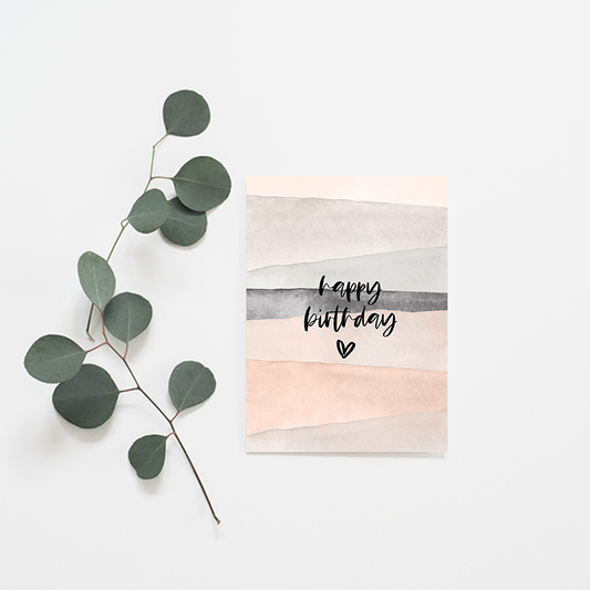 Happy Birthday Watercolour - Misiu Papier