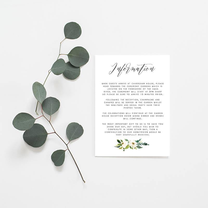 Mika Floral Wedding Invitation Suite - Misiu Papier
