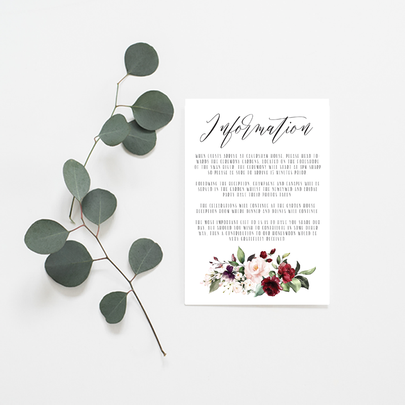 Ruby Floral Wedding Invitation Suite - Misiu Papier