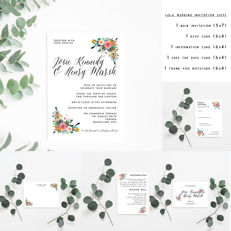 Lola Wedding Invitation Suite - Misiu Papier