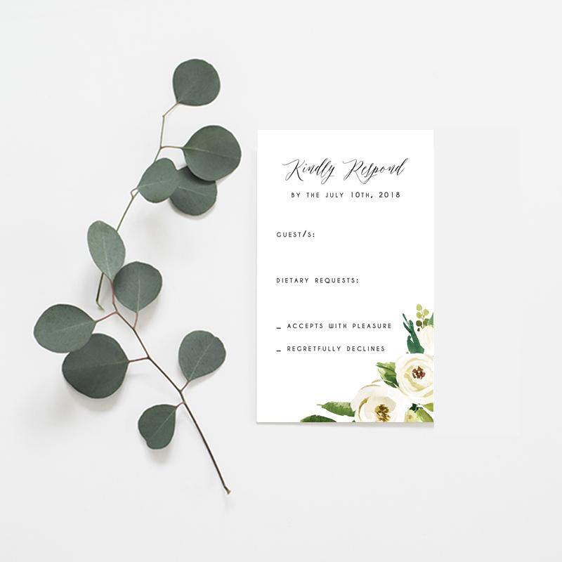 Mika Floral Wedding Invitation Suite - Misiu Papier