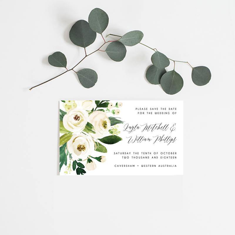 Mika Floral Wedding Invitation Suite - Misiu Papier