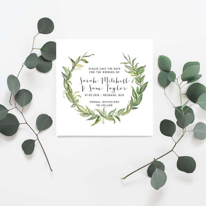 Watercolour Wreath Wedding Invitation Suite - Misiu Papier