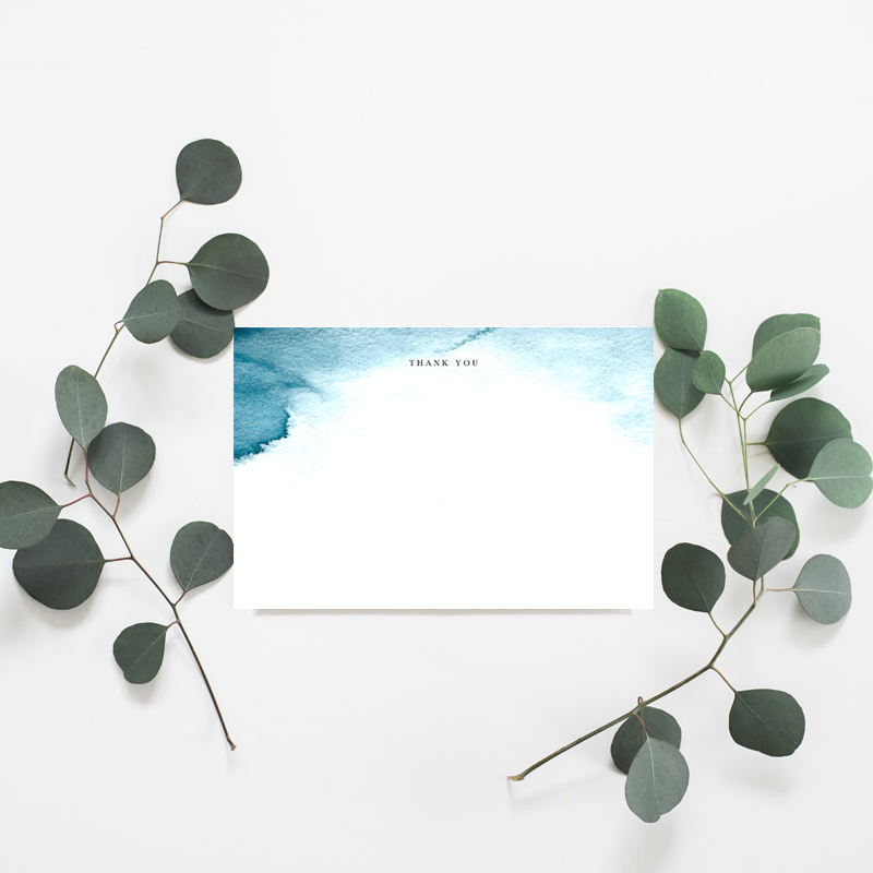 Blue Watercolour Wedding Invitation Suite - Misiu Papier