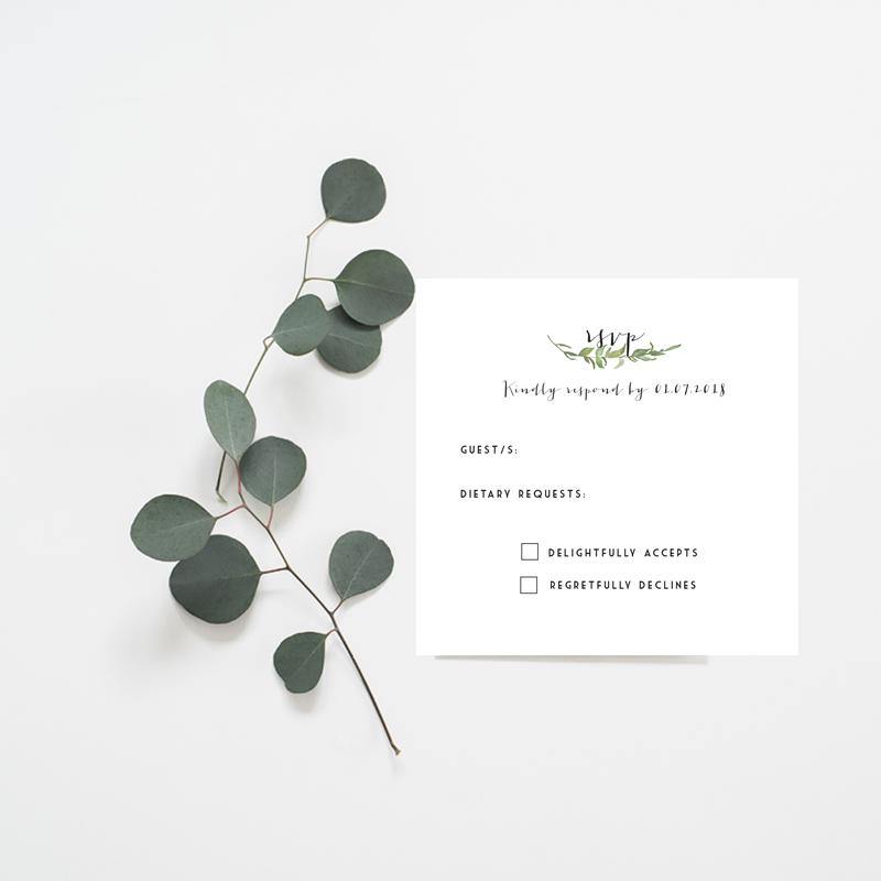 Watercolour Wreath Wedding Invitation Suite - Misiu Papier